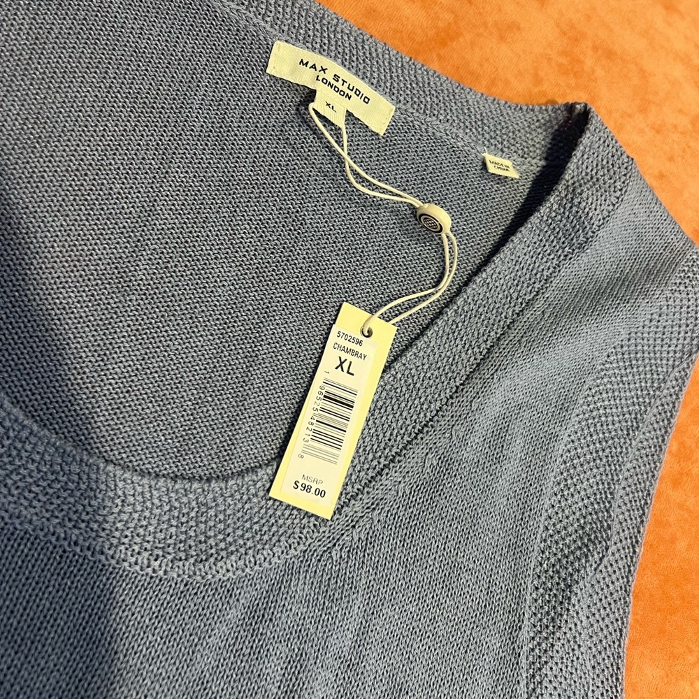 Max Studio Blue Knit Top